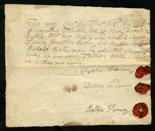 Item #23280 Manuscript 1758 document approving executors of the estate of Cornelius Flaman...