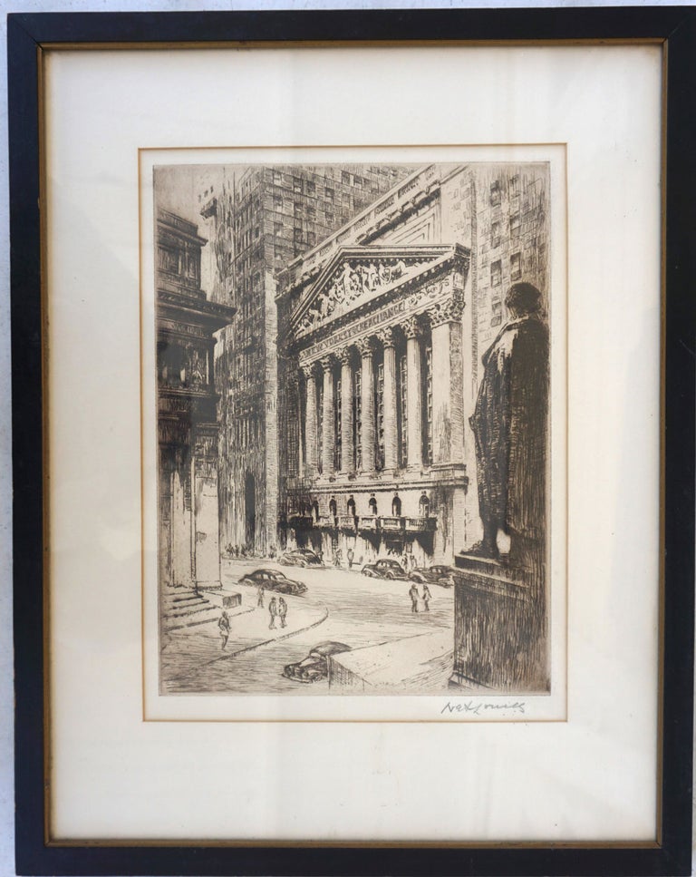 Item #23283 The New York Stock Exchange. Etching. Nat Lowell.