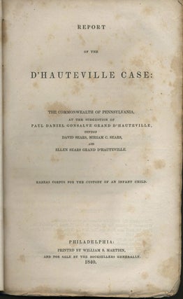 Report of the D'Hauteville Case.