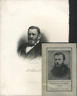 Item #23387 Steel engraved portrait of President U.S. Grant, with pamphlet. George D. Burnside