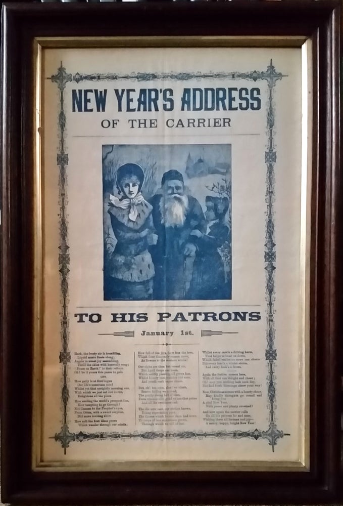 Item #23393 New Year's Address of the Carrier. Father Christmas illustrated broadside. New York.