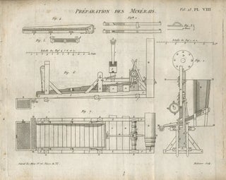 Item #23408 17 Engravings: Diagrams of crystals & mining machinery. French Journal des Mines