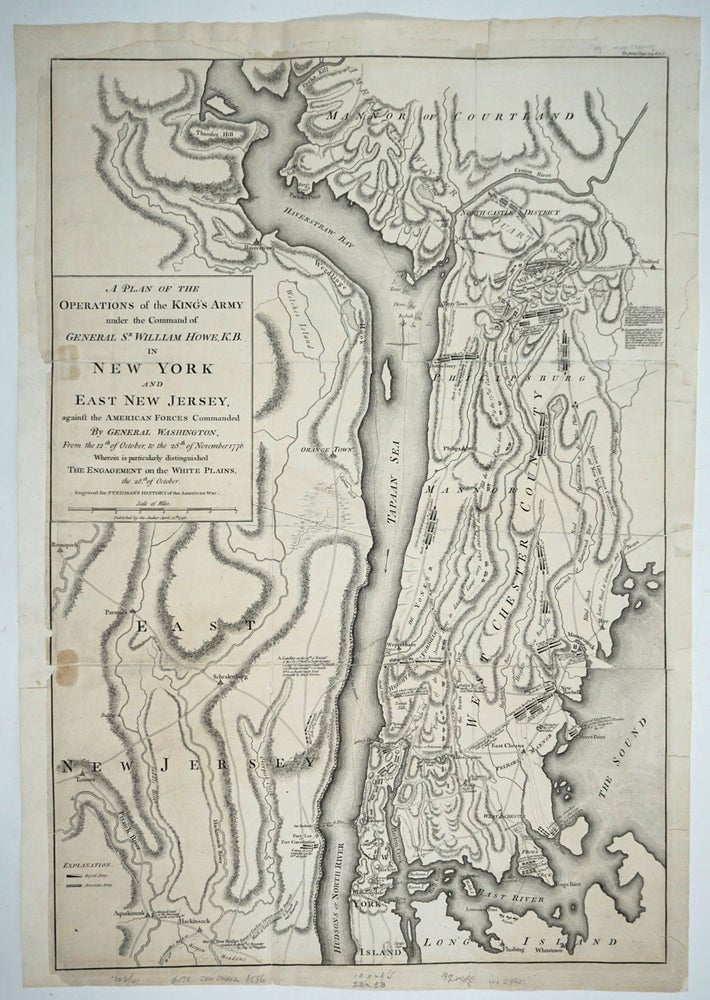 Item #23421 A Plan of the Operations of the King's Army under the command of General Howe, K.B. in New York and East New Jersey. against the American Forces commanded by General Washington, from the 12th of October, to the 28th of November 1776. Wherein is particularly distinguished the Engagement on the White Plains, the 28th of October. Charles after William Faden Stedman.