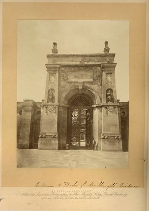 Item #23444 Large mounted albumen photograph of the Eastern Gateway of Blenheim Palace....