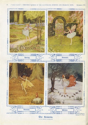 Item #23446 "The Seasons", Christmas illustrated Newspaper Supplement. Ida Rentoul Outhwaite