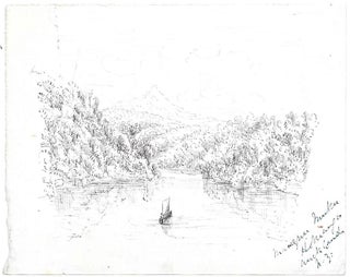 Item #23454 Two New Zealand sketches by Rev. Richard Taylor, Hokianga and Auckland. New Zealand,...