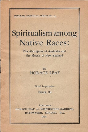 Item #23456 Spiritualism among Native Races: The Aborigines of Australia and the Maoris of New...