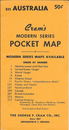 Item #23459 Cram’s Modern Series Pocket Map #311 – Australia. Map, Australia