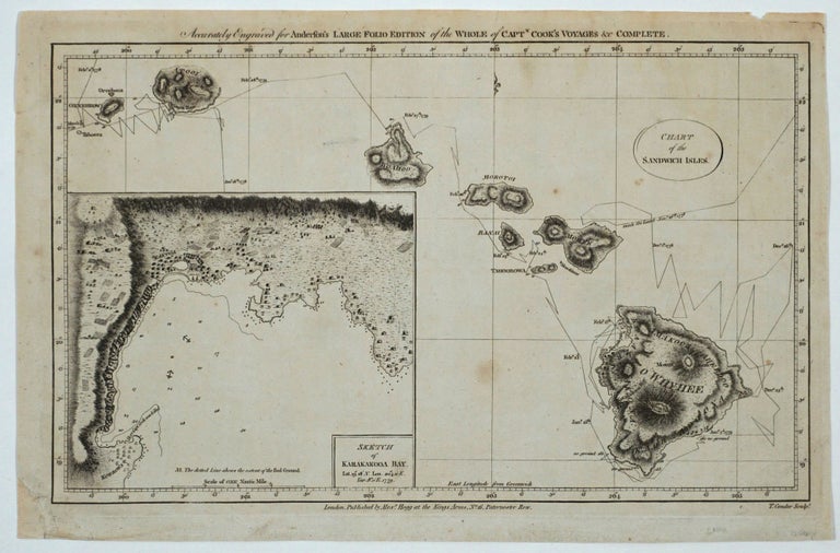 Item #23494 Chart of the Sandwich Isles : Sketch of Karakakooa Bay. Cook / Hogg / Anderson.