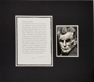Item #23509 Samuel Beckett Signed Text and Portrait. Autograph, Samuel Beckett