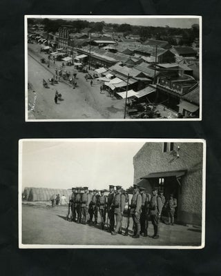 Item #23520 2 China snapshot photos: Peking View & Chinese Troops in Tientsin. China, Photographs