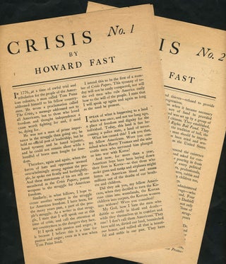 Item #23521 Crisis No. 1 [and] Crisis No. 2. Folded Broadsheets. Communism, NY Peekskill