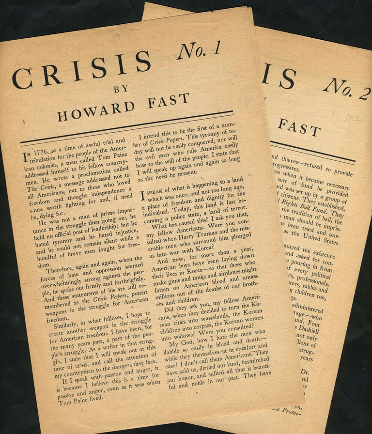 Item #23521 Crisis No. 1 [and] Crisis No. 2. Folded Broadsheets. Communism, NY Peekskill.