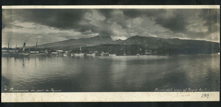 Item #23545 "Panoramic View of Papeete harbour". Gelatin silver photo by renowned French photographer. Tahiti, Photography.