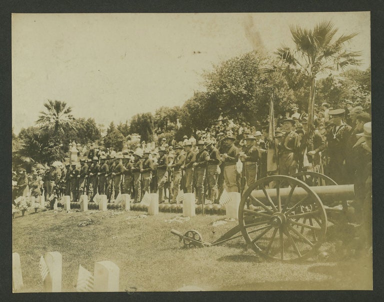 Item #23557 Philippine American War: 21 Gun Salute at cemetery. Photograph. Philippines, Photography.