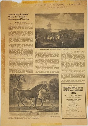 'Blank,' a bay horse, pre-letter mezzotint proof.