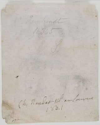 [Studies of the Heads of Saskia and Others] signed on the verso by the Parisian print seller Naudet, dated 1801.
