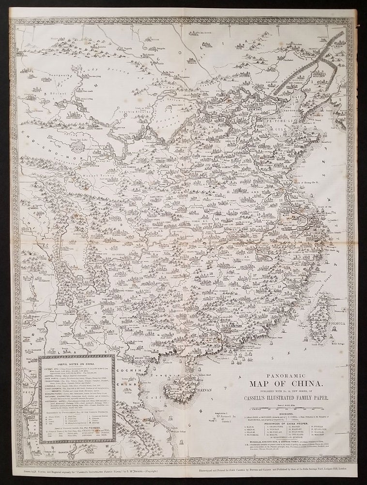 Item #23655 Panoramic Map of China. China, Map.