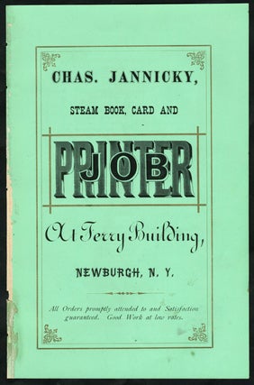 Item #23699 Chas. Jannicky, Steam Book, Card and Job Printer. Advertisement. NY Newburgh, Printer