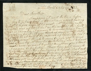 Item #23700 Jonathan Huntting Southold, Long Island to his brother. Manuscript letter. NY Long...