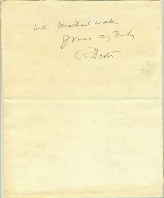 Item #23730 Autograph letter from Scott, one of his last, written in the Antarctic, possibly with...