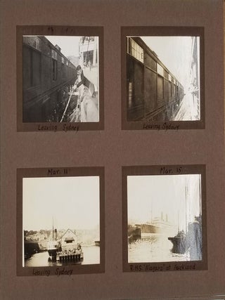 Photographic record of a trip from the Philippines to Southeast Asia, Australia, New Zealand. 200 silvertone photographs in custom album.