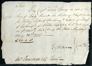 Item #23872 Autograph Revolutionary War Pay Order, signed by Capt. Ezra Speary, Ez. Williams and...