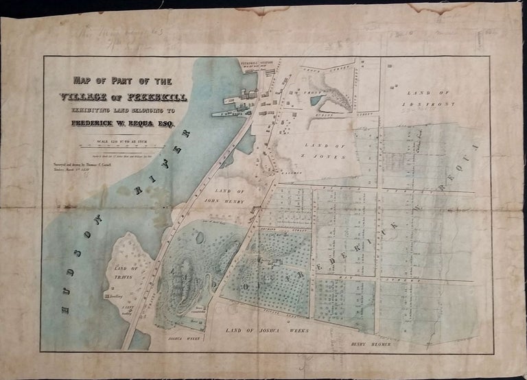 Item #23913 Map of Part of the Village of Peekskill exhibiting land belonging to Frederick W. Requa Esq. Thomas C. Civil Engineer Cornell.