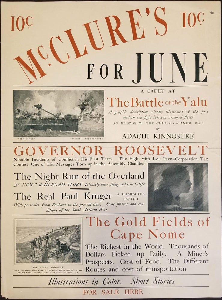Item #23919 Alaska gold rush and Teddy Roosevelt: 'McClure's for June' (1900). Poster.