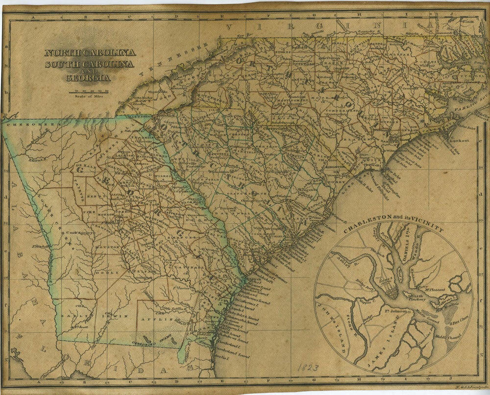 A Map of North Carolina, South Carolina and Georgia from An Atlas of ...