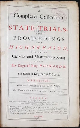 Item #23978 [Treason Trials of Sir Walter Raleigh & Guy Fawkes] in: A Complete Collection of...