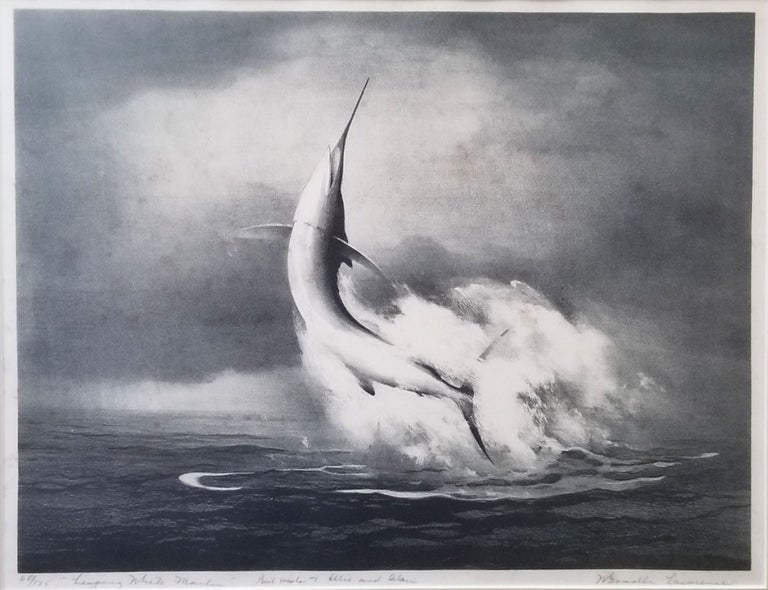 Item #24000 "Leaping White Marlin". Signed lithograph. William Goadby Lawrence.
