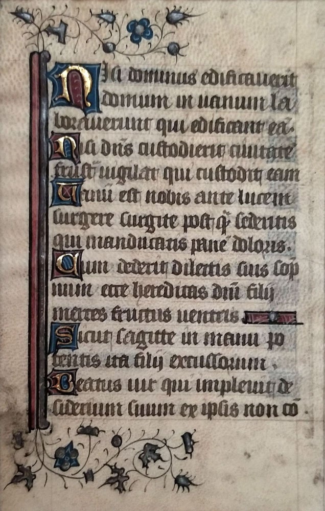 Item #24015 Illuminated vellum leaf from a French Psalter.