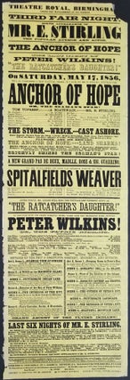 Item #24023 "Peter Wilkins! or, the Flying Indians". Theatre Broadsheet. Antarctic, Robert Paltock
