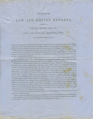 Item #24027 English Law and Equity Reports, published by Little, Brown and Co. Advertising...