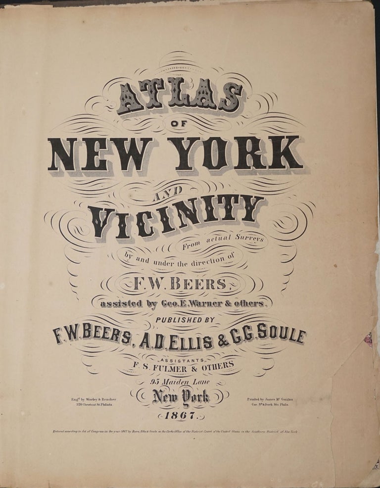Item #24045 Atlas of New York and Vicinity. F. W. Beers.