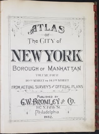 Atlas of New York City, Manhattan [Volume 4-110th street to 145th].