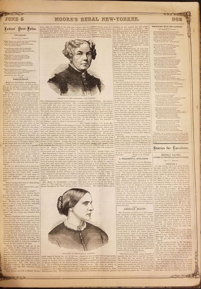 Item #24167 Moore's Rural New-Yorker, A National Illustrated Rural, Literacy and Family Newspaper, Dedicated to the Home Interests of Both Country and Town Residents... 1869. Volume XX.