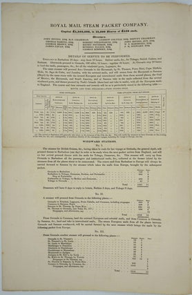 Item #24211 Royal Mail Steam Packet Company - A 4 page prospectus for service between England and...