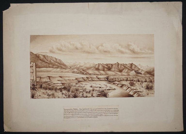 Item #24303 Wangapeka Station New Zealand. Belonging to Roderick Mc Rae..... pen and ink laid on board. Roderick McCrae.