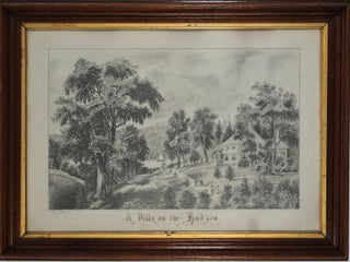A Villa on the Hudson, a young woman's superb pencil drawing of the image after Currier & Ives.