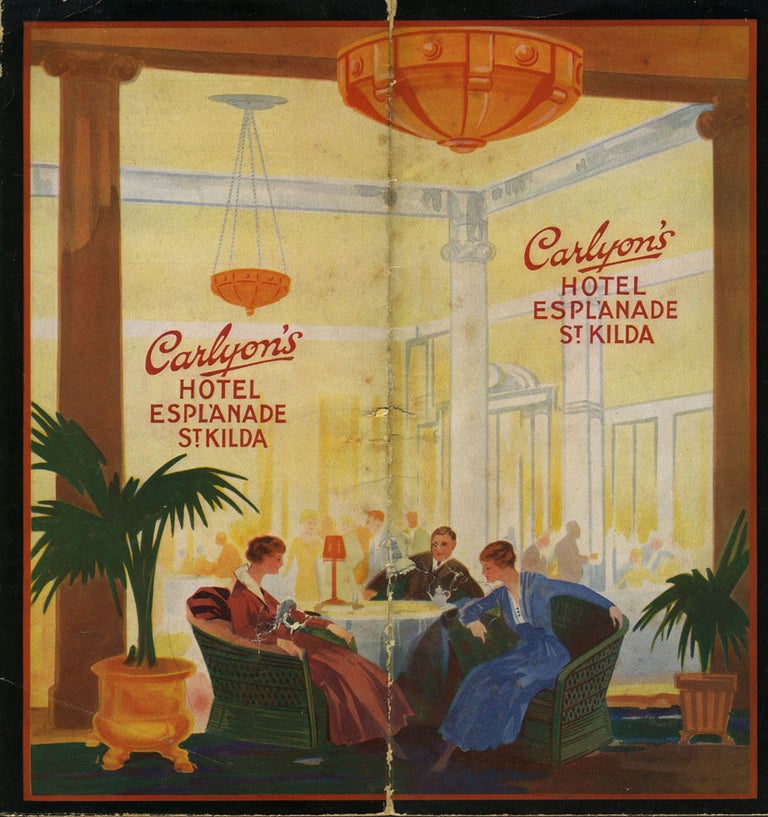 Item #24349 Carlyon's Hotel Esplanade St Kilda. Travel brochure. Melbourne.