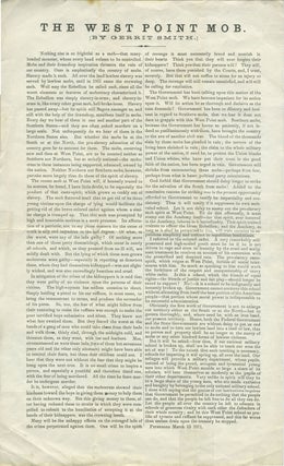 Item #24360 "The West Point Mob". Broadside on racism at the Academy. Black Interest, Racism,...