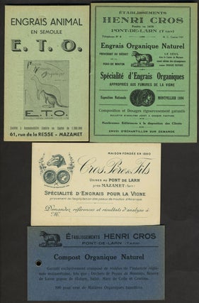 Item #24362 Organic Fertilizer for vineyards. French advertising cards, one with a Kangaroo....
