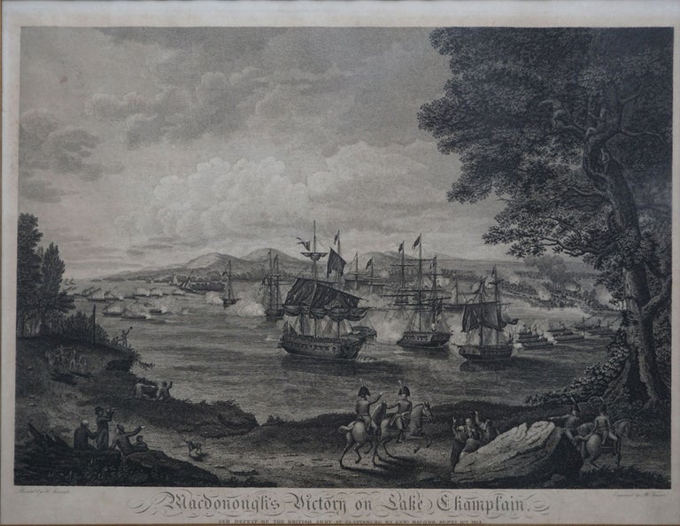 Item #24393 Macdonough's Victory on Lake Champlain and Defeat of the British Army at Plattsburg by Genl. Macomb Septr. 11th 1814. No. 74 South Eighth Street Philadelphia, 4th July 1816. Military, War of 1812, engr.