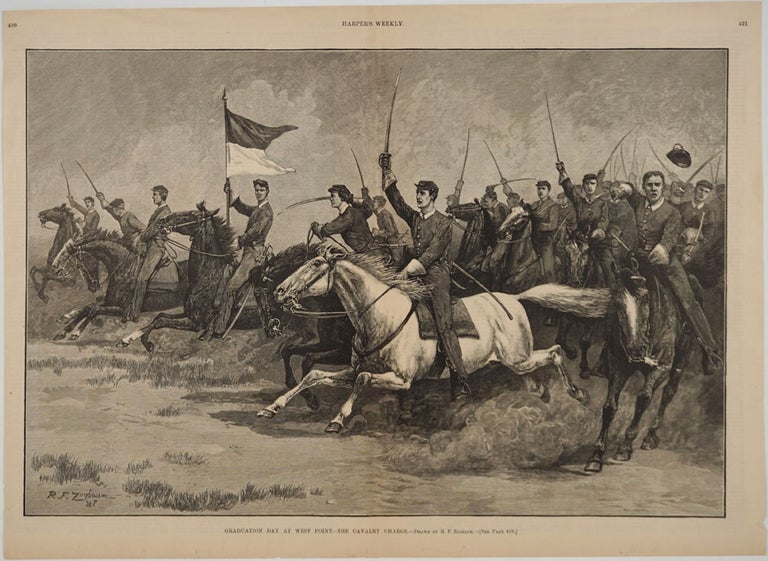 Item #24401 Graduation Day at West Point - The Cavalry Charge. West Point, Print.