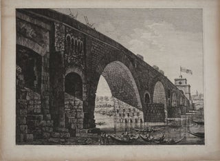 Item #24437 Veduta del Ponte Molle sul Tevere. Luigi Rossini