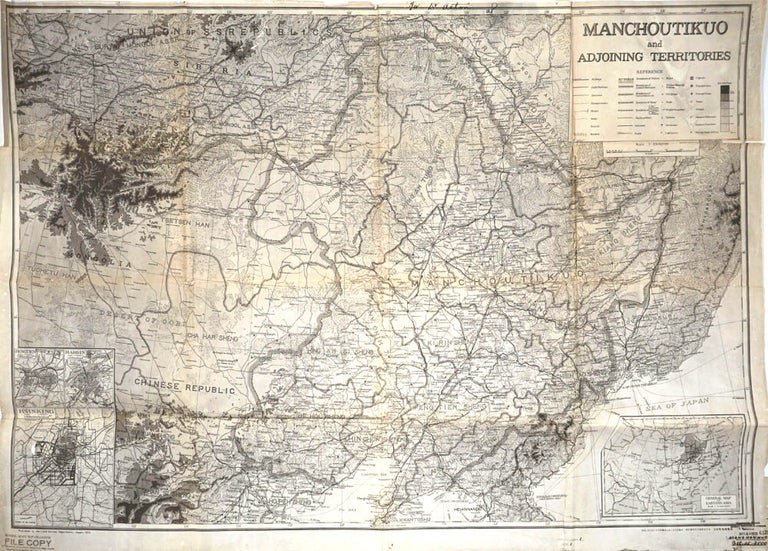 Item #24456 'Manchoutikuo and Adjoining Territories'. Captured Japanese Military Map. Japan, Map.