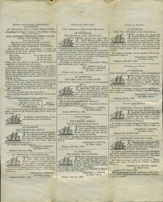 Item #24462 Printed letter sheet sent in 1834 with maritime advertising. Insurance, shipping...