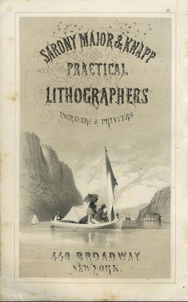 Item #24464 Sarony Major & Knapp Practical Lithographers, Engravers & Printers. Handbill. Hudson River View, New York.